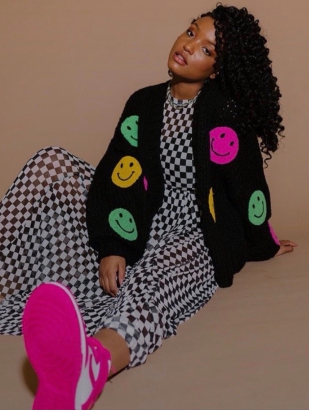 Dressed in LALA Visionary Oversize Open Front Cardigan - L/XL
